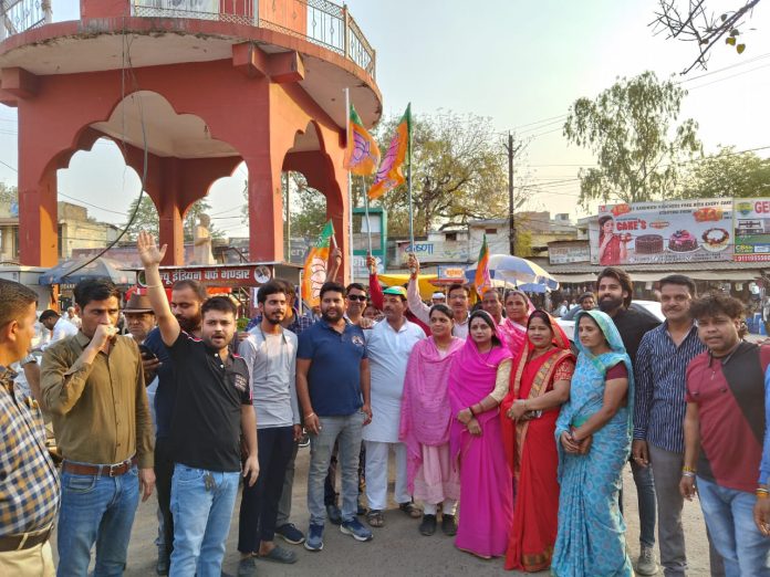 चुनाव में भाजपा के बेहतर प्रदर्शन पर मनाई खुशियां