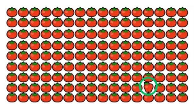 Optical Illusion : नजर के बादशाह हो तो ढूंढ लो टमाटर के बीच छिपा सेब, 90 फीसदी महारथी मान चुके हैं हार