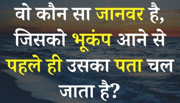 GK Quiz: किस जीव को भूकंप के आने से पहले ही उसका पता चल जाता है?