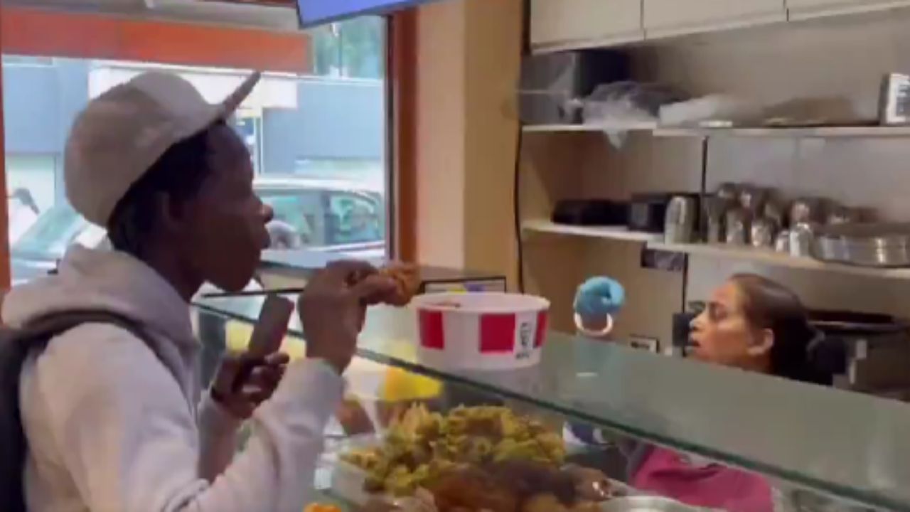 Man Eats Chicken ISKCON