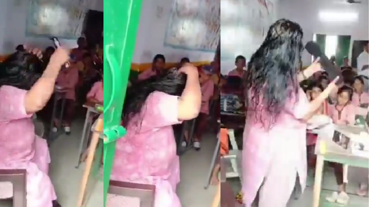Teacher Doing Head Massage