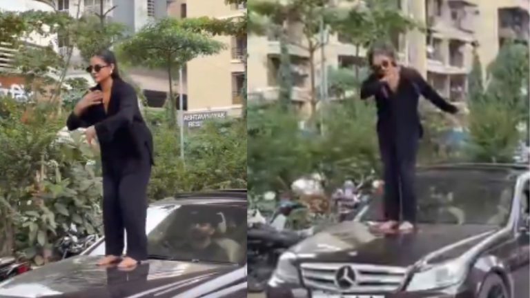 Girl Dance On Car Bonnet